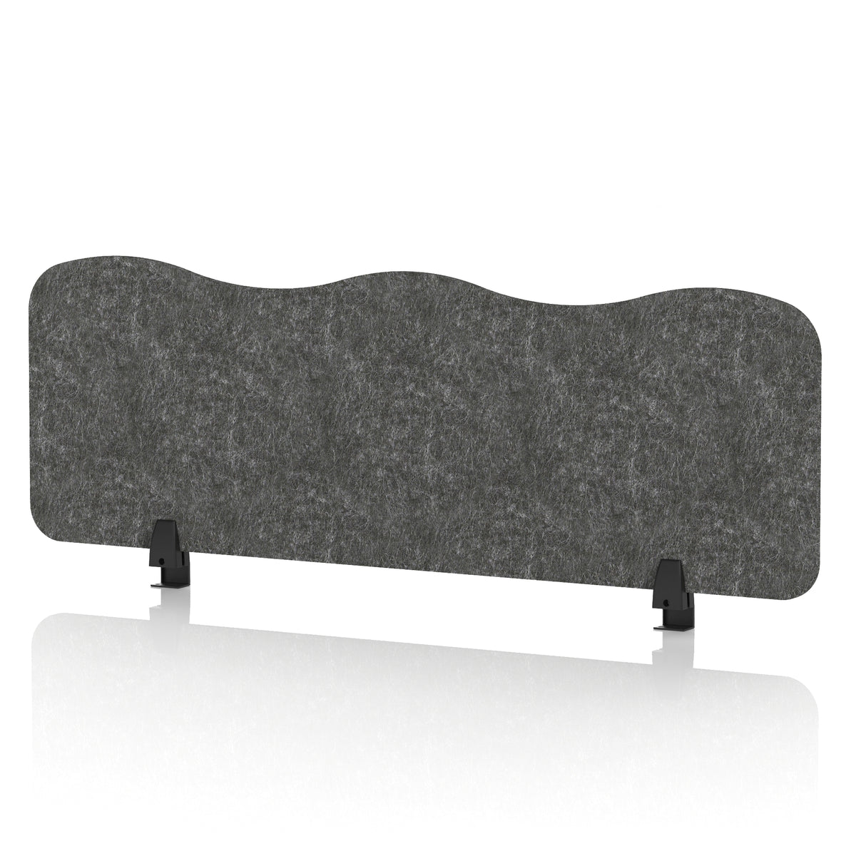Commercial Acoustic Desktop Screen – Wave Graphite Charcoal 1200 - Industrious Decor