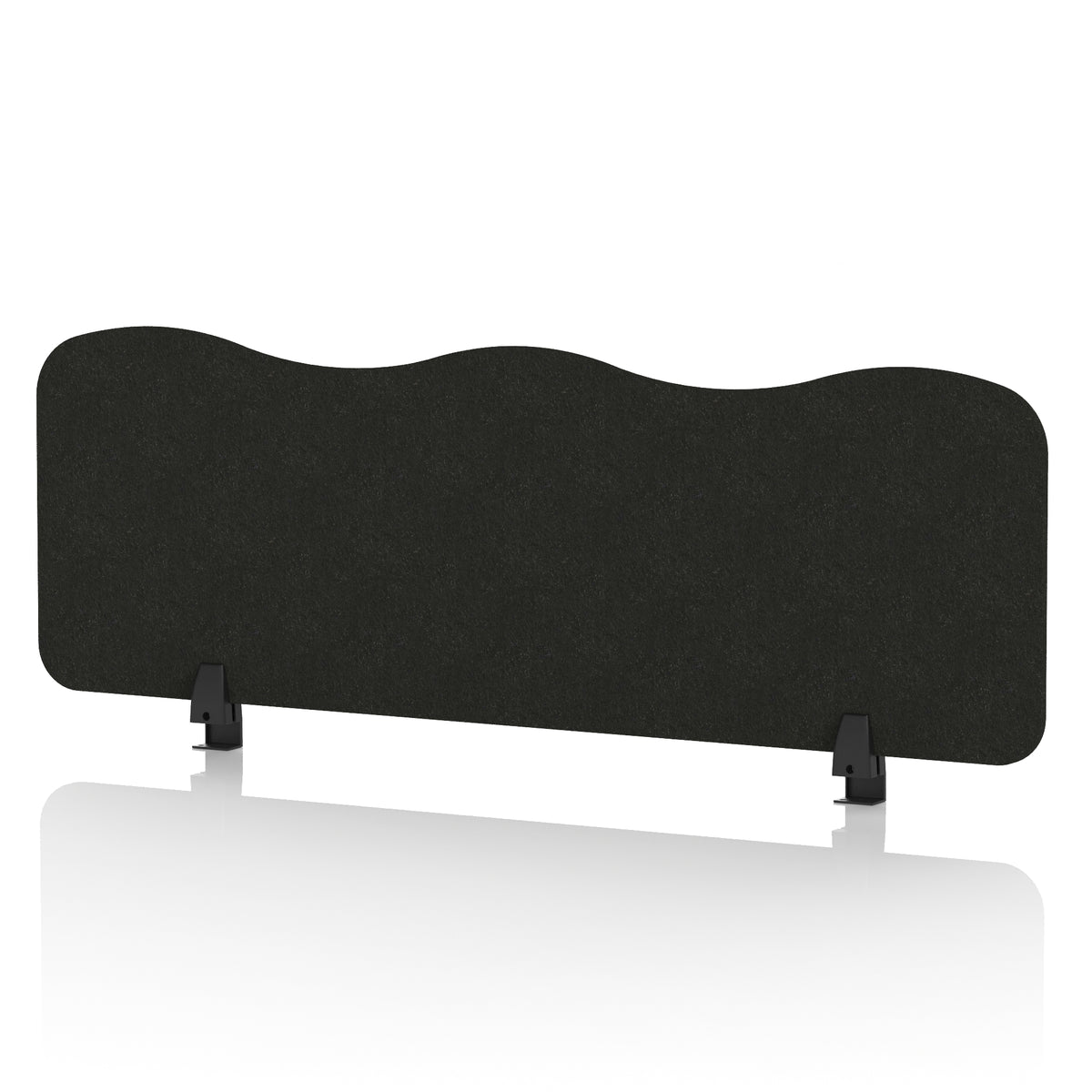 Commercial Acoustic Desktop Screen – Wave Raven Black 1200 - Industrious Decor