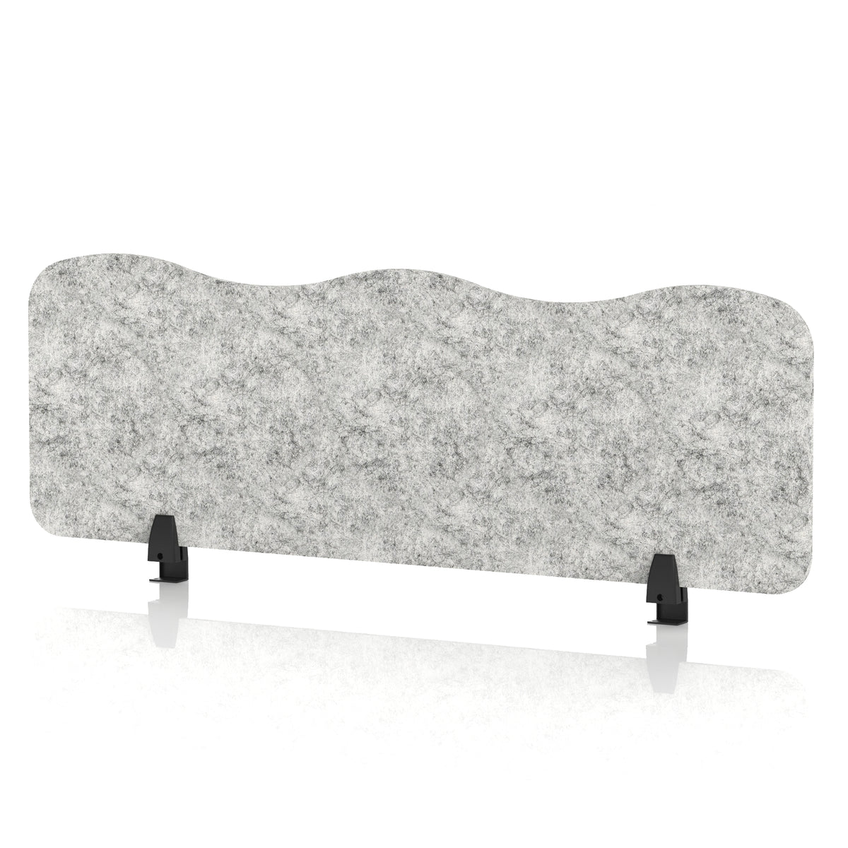Commercial Acoustic Desktop Screen – Wave Pebble Light Grey 1200 - Industrious Decor