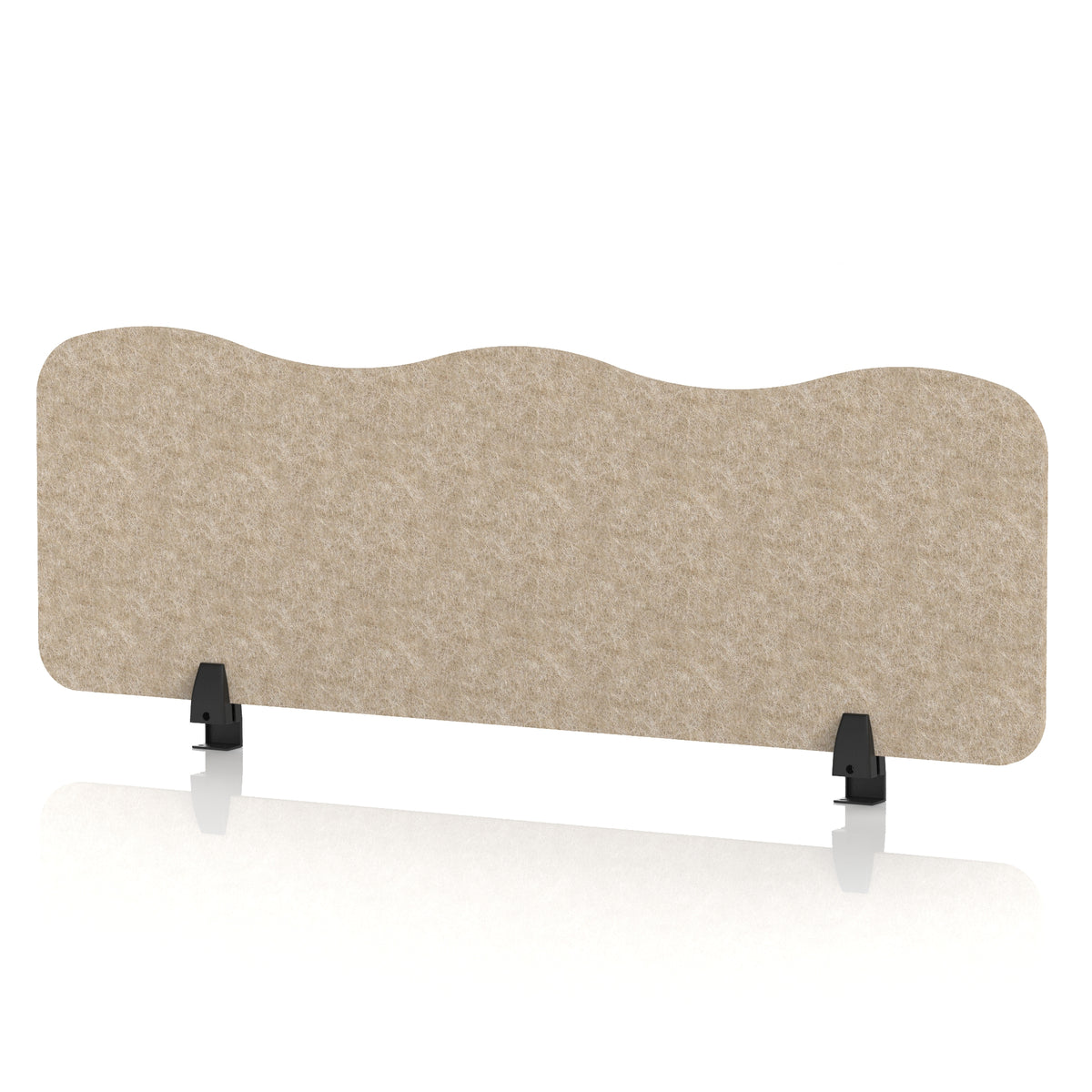 Commercial Acoustic Desktop Screen – Wave Oatmeal Beige 1200 - Industrious Decor