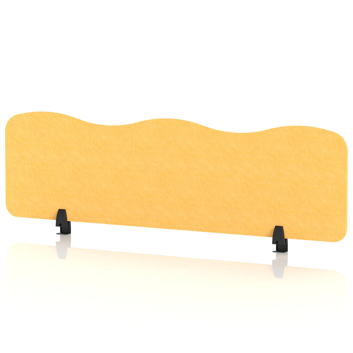 Commercial Acoustic Desktop Screen – Wave Buttercup Yellow 1400 - Industrious Decor