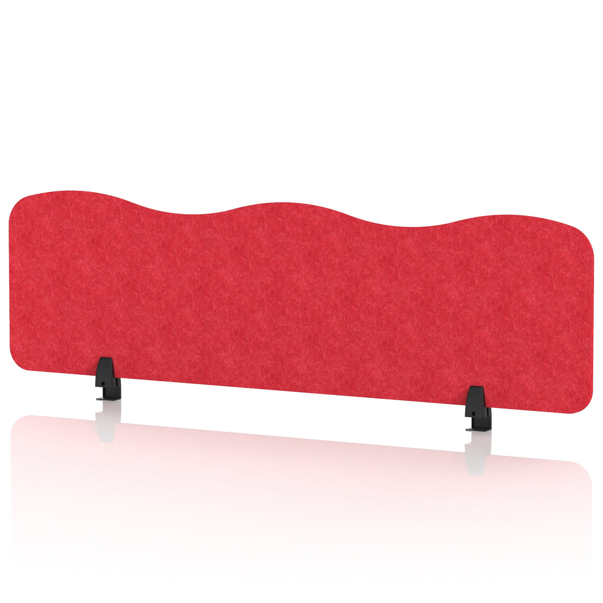 Commercial Acoustic Desktop Screen – Wave Poppy Red 1400 - Industrious Decor