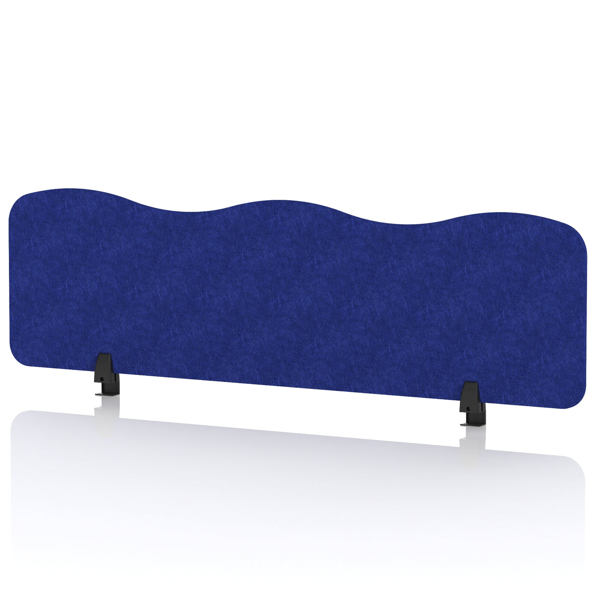 Commercial Acoustic Desktop Screen – Wave Cobalt Blue 1400 - Industrious Decor