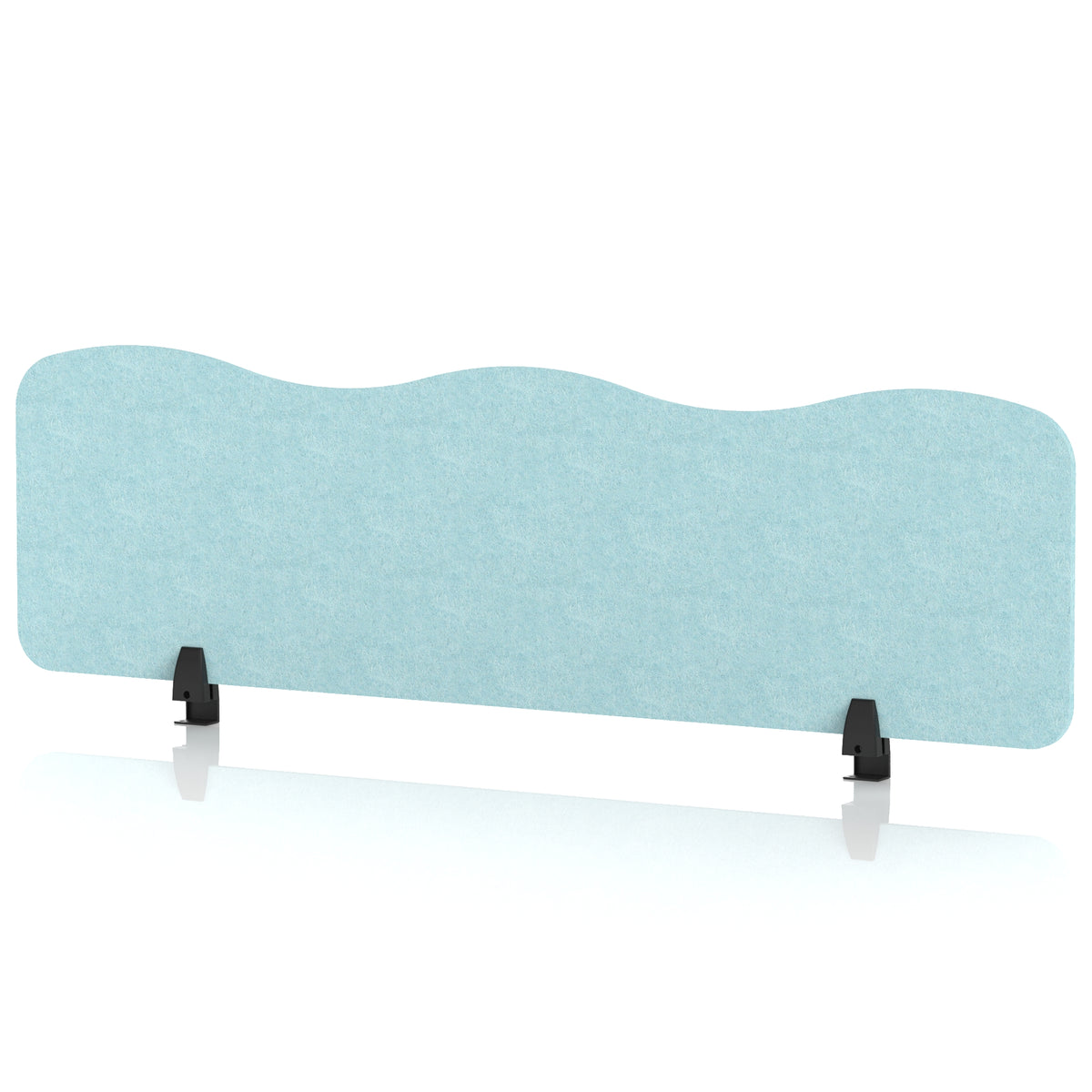 Commercial Acoustic Desktop Screen – Wave Sky Light Blue 1400 - Industrious Decor
