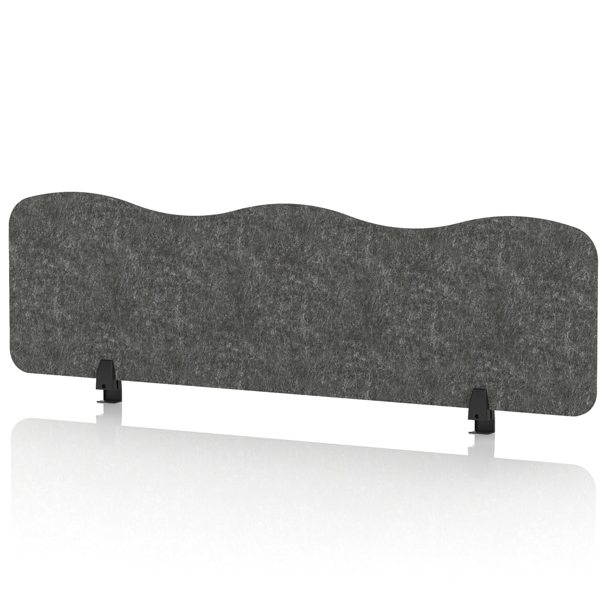 Commercial Acoustic Desktop Screen – Wave Graphite Charcoal 1400 - Industrious Decor