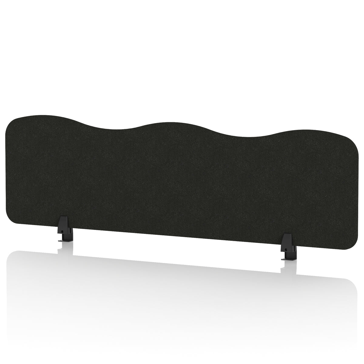 Commercial Acoustic Desktop Screen – Wave Raven Black 1400 - Industrious Decor