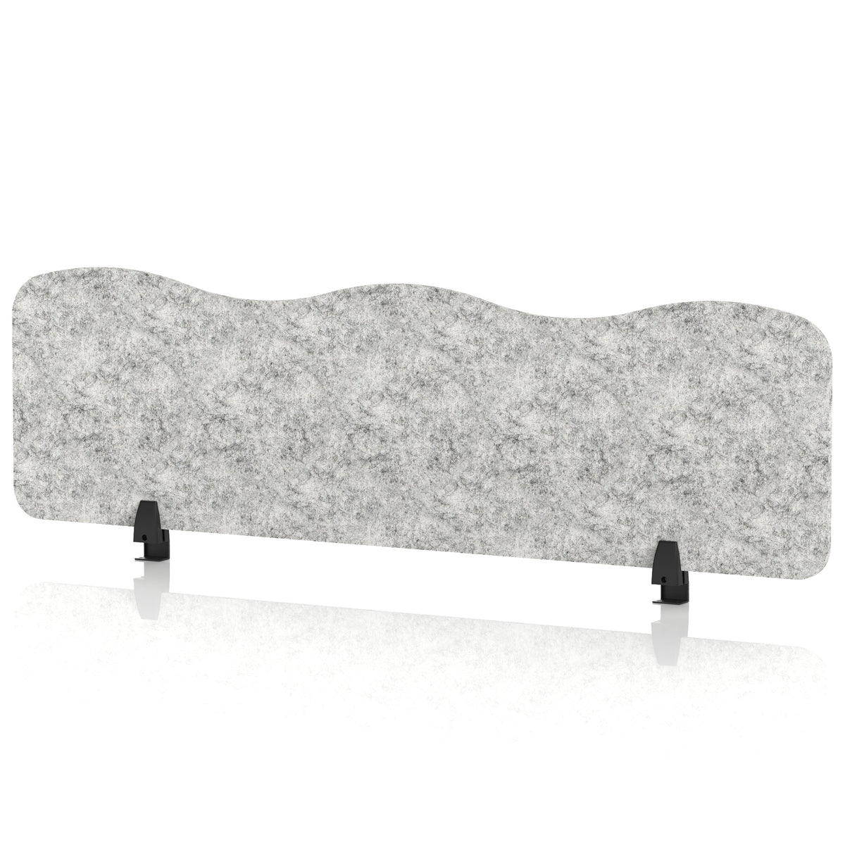Commercial Acoustic Desktop Screen – Wave Pebble Light Grey 1400 - Industrious Decor