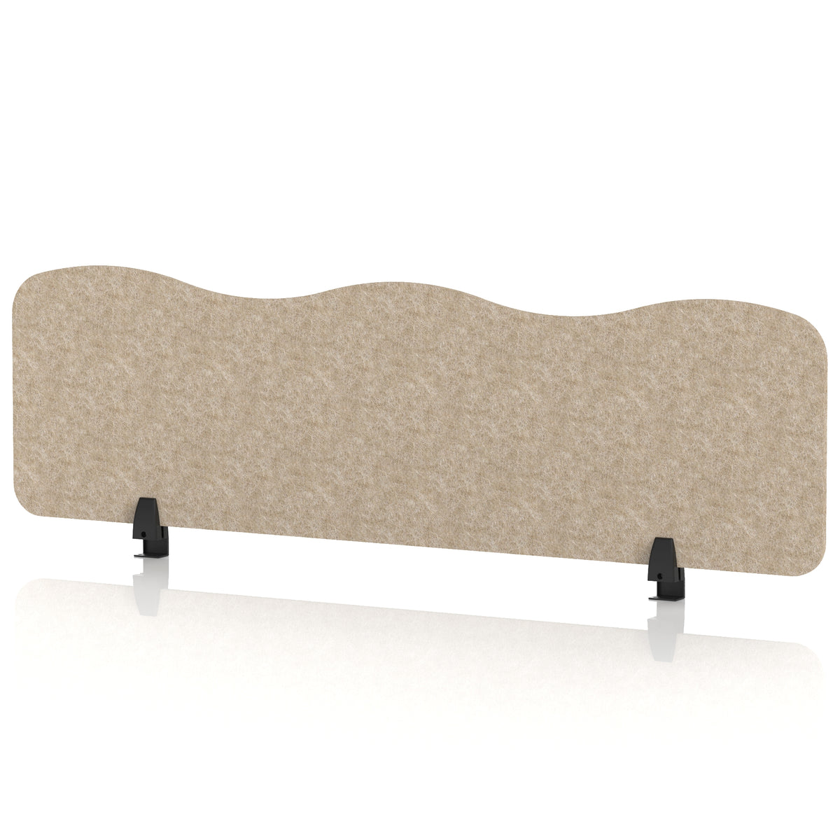 Commercial Acoustic Desktop Screen – Wave Oatmeal Beige 1400 - Industrious Decor