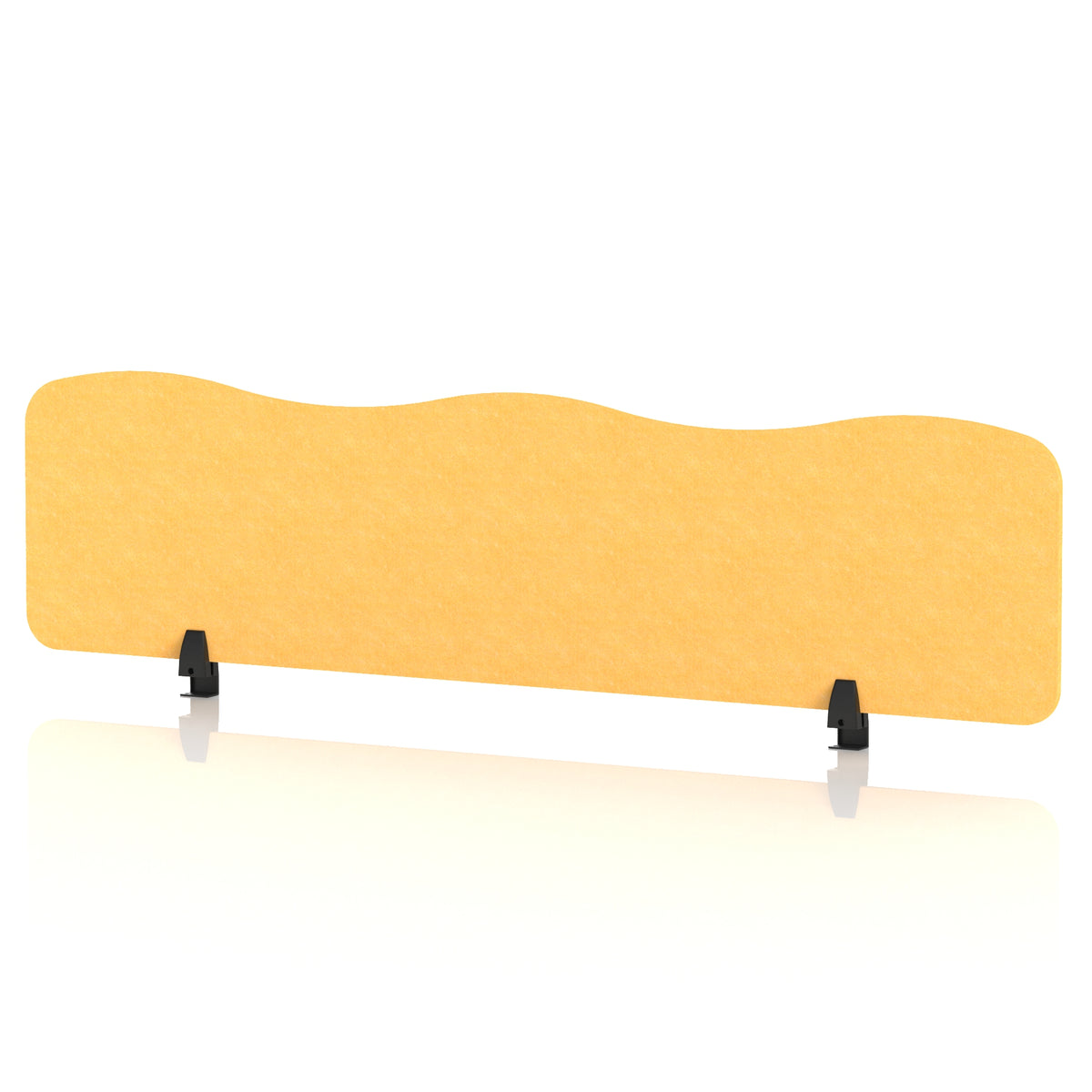 Commercial Acoustic Desktop Screen – Wave Buttercup Yellow 1600 - Industrious Decor