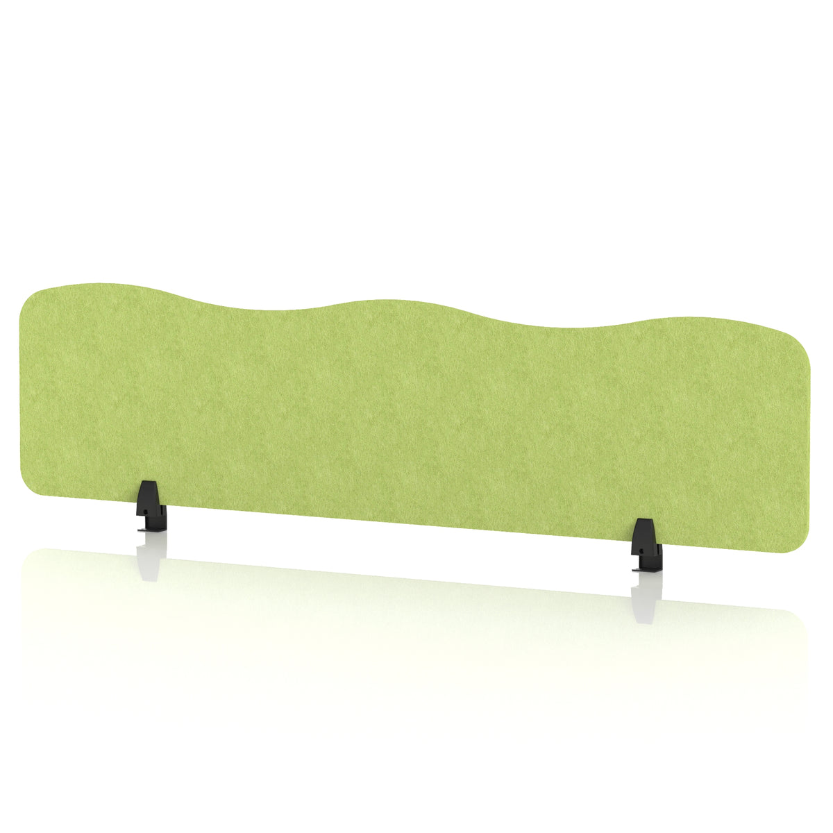 Commercial Acoustic Desktop Screen – Wave Lime Green 1600 - Industrious Decor