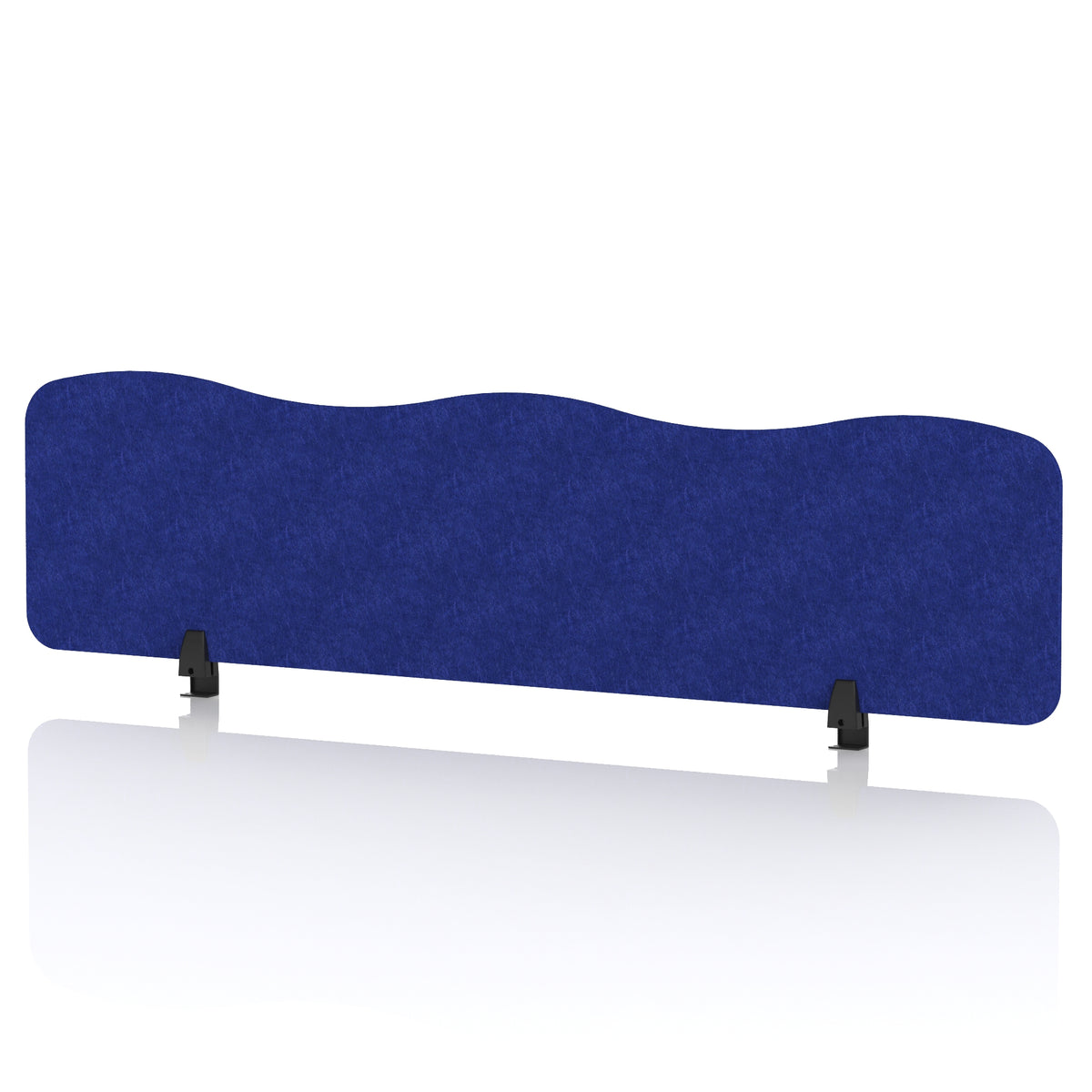 Commercial Acoustic Desktop Screen – Wave Cobalt Blue 1600 - Industrious Decor