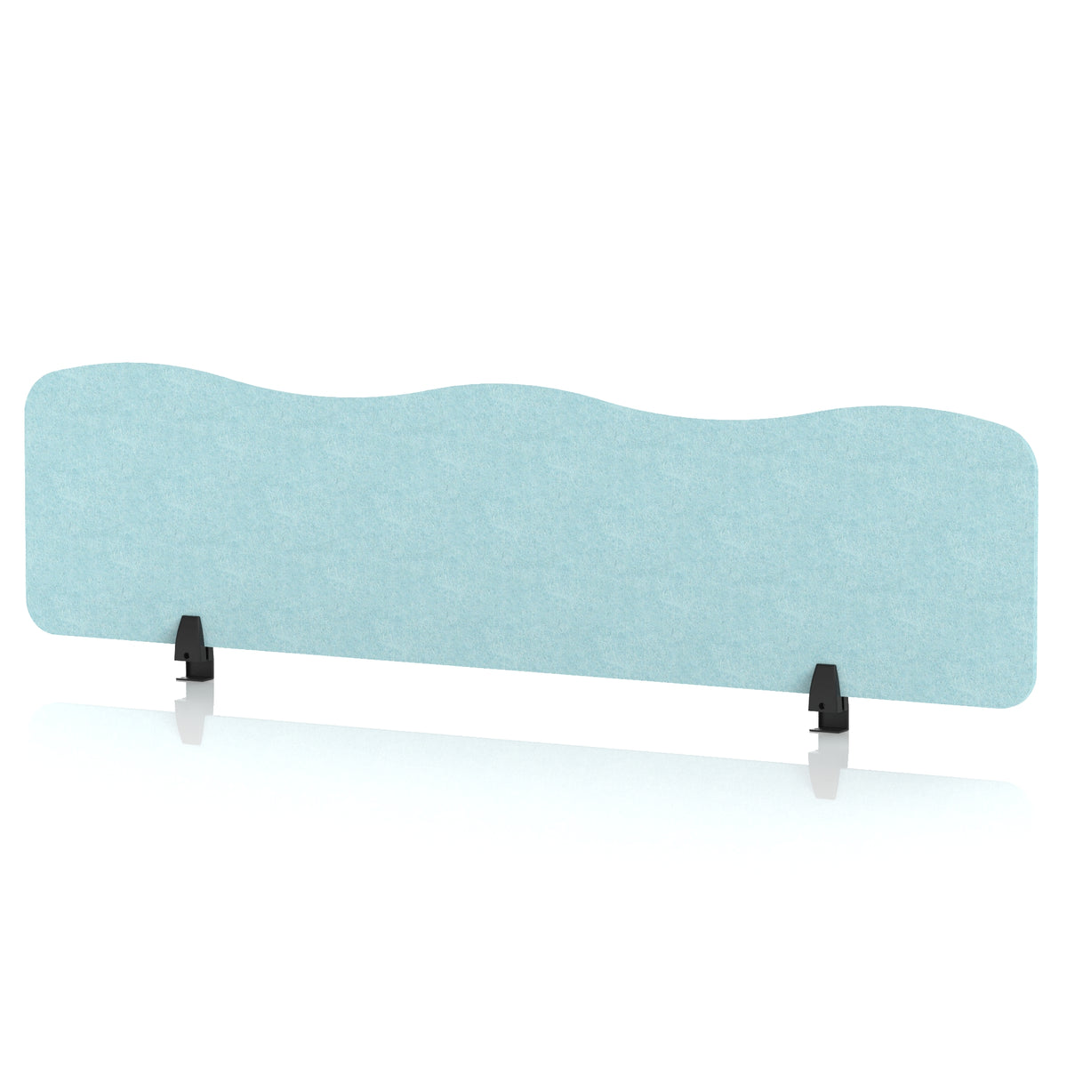 Commercial Acoustic Desktop Screen – Wave Sky Light Blue 1600 - Industrious Decor