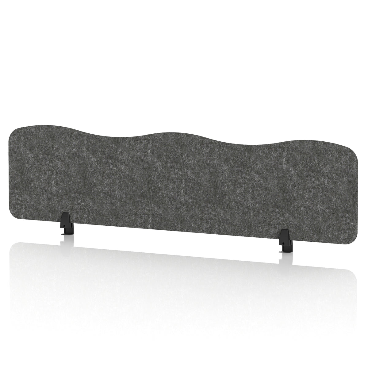 Commercial Acoustic Desktop Screen – Wave Graphite Charcoal 1600 - Industrious Decor