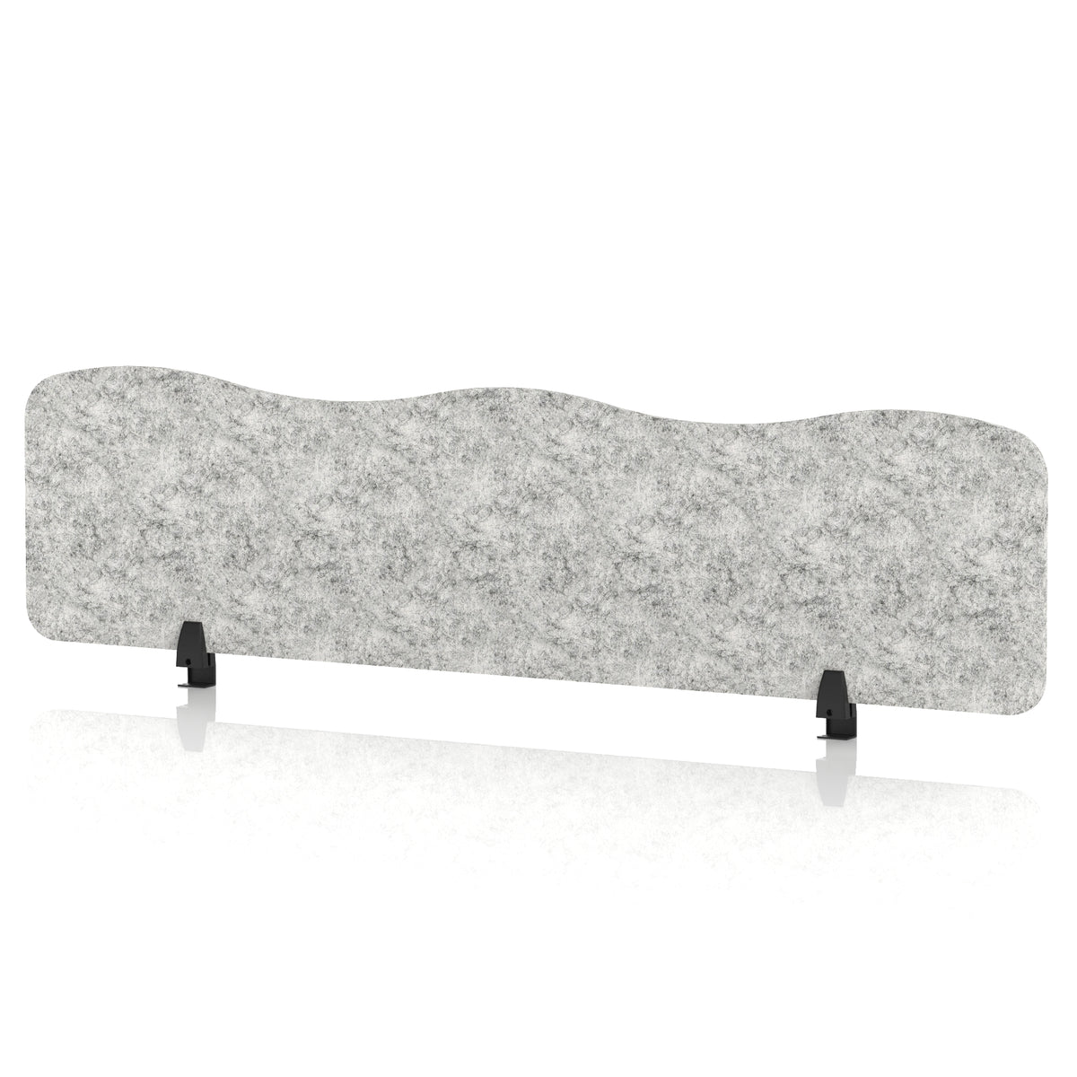 Commercial Acoustic Desktop Screen – Wave Pebble Light Grey 1600 - Industrious Decor
