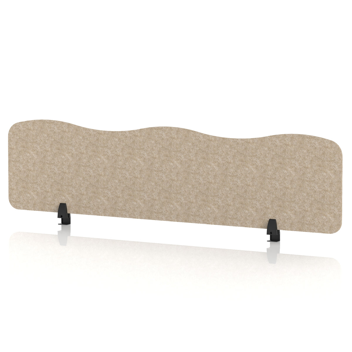 Commercial Acoustic Desktop Screen – Wave Oatmeal Beige 1600 - Industrious Decor