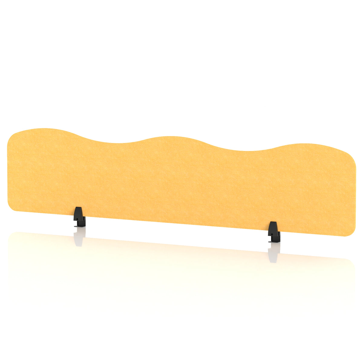 Commercial Acoustic Desktop Screen – Wave Buttercup Yellow 1800 - Industrious Decor
