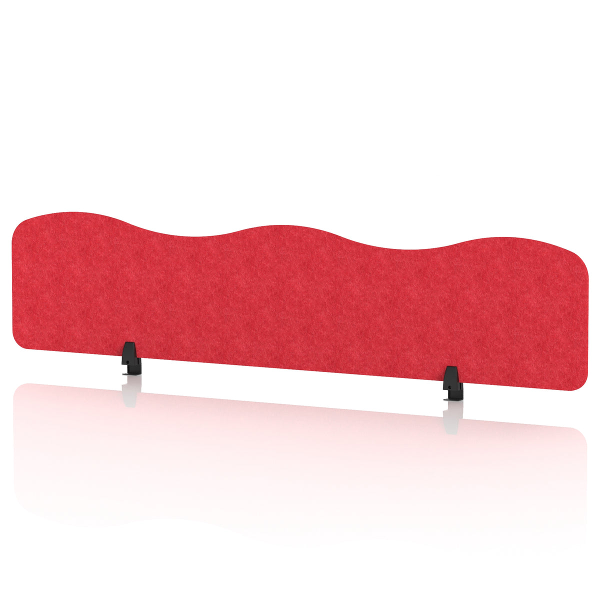 Commercial Acoustic Desktop Screen – Wave Poppy Red 1800 - Industrious Decor