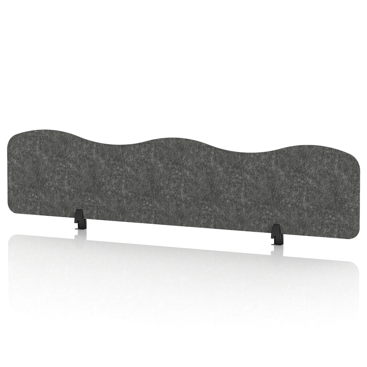 Commercial Acoustic Desktop Screen – Wave Graphite Charcoal 1800 - Industrious Decor