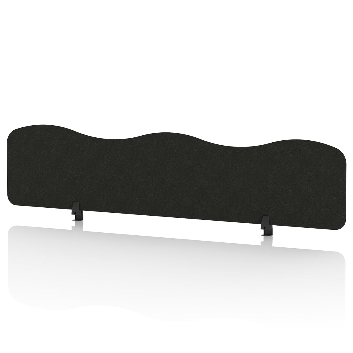 Commercial Acoustic Desktop Screen – Wave Raven Black 1800 - Industrious Decor