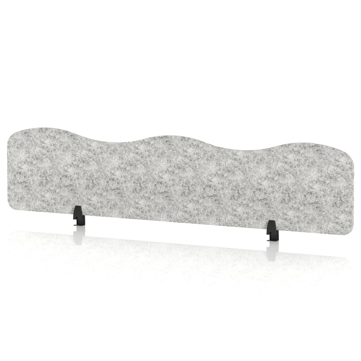 Commercial Acoustic Desktop Screen – Wave Pebble Light Grey 1800 - Industrious Decor