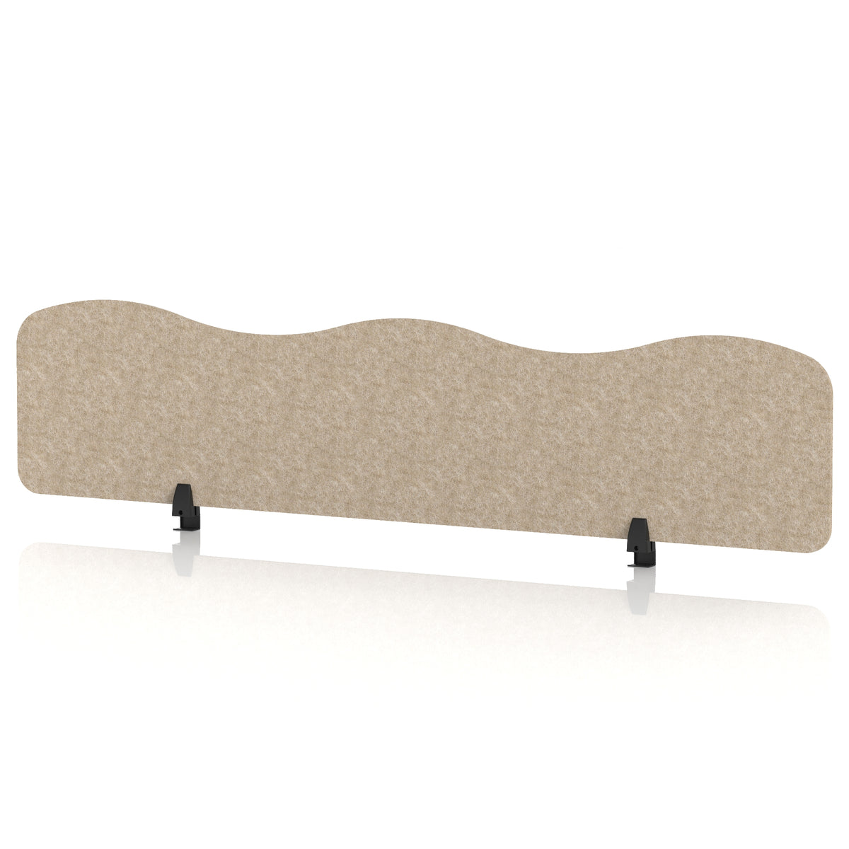 Commercial Acoustic Desktop Screen – Wave Oatmeal Beige 1800 - Industrious Decor