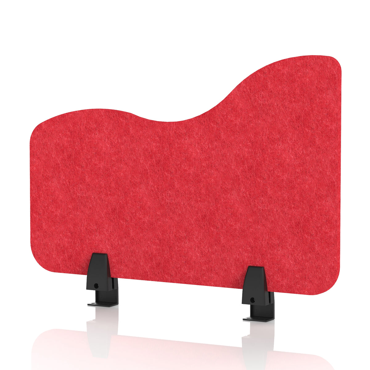Commercial Acoustic Desk Side Screen – Wave Poppy Red 600 - Industrious Decor