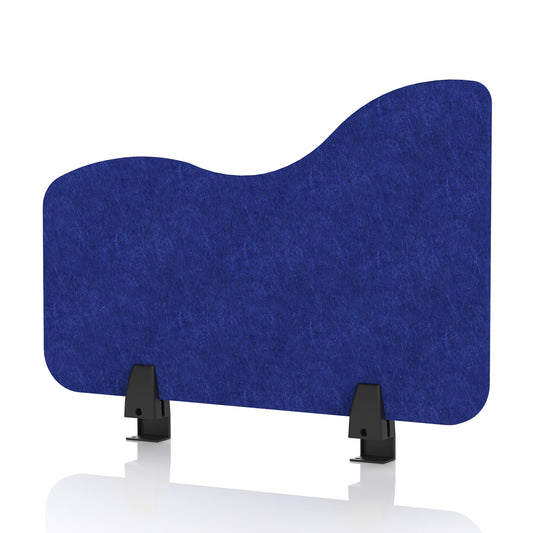 Commercial Acoustic Desk Side Screen – Wave Cobalt Blue 600 - Industrious Decor