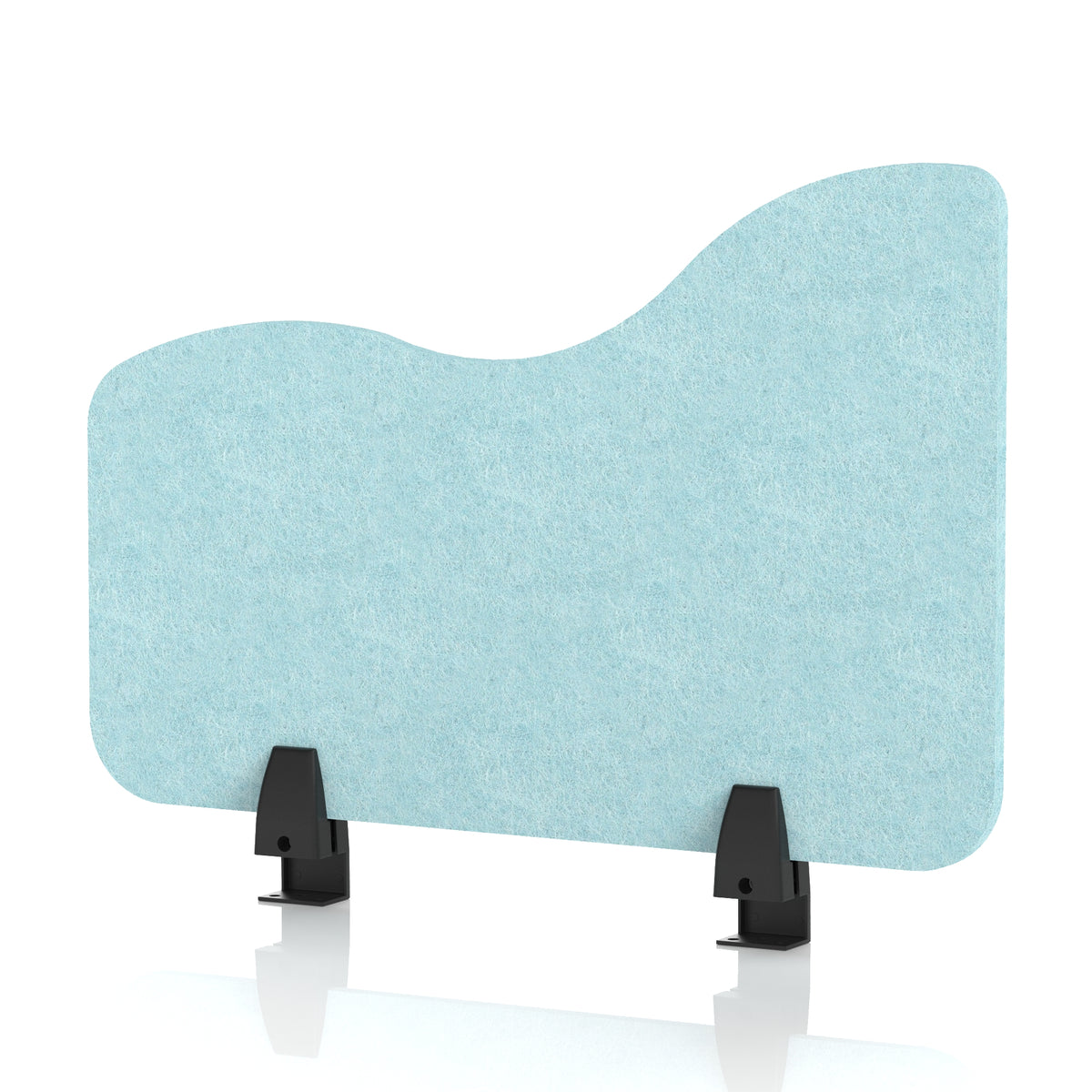 Commercial Acoustic Desk Side Screen – Wave Sky Light Blue 600 - Industrious Decor
