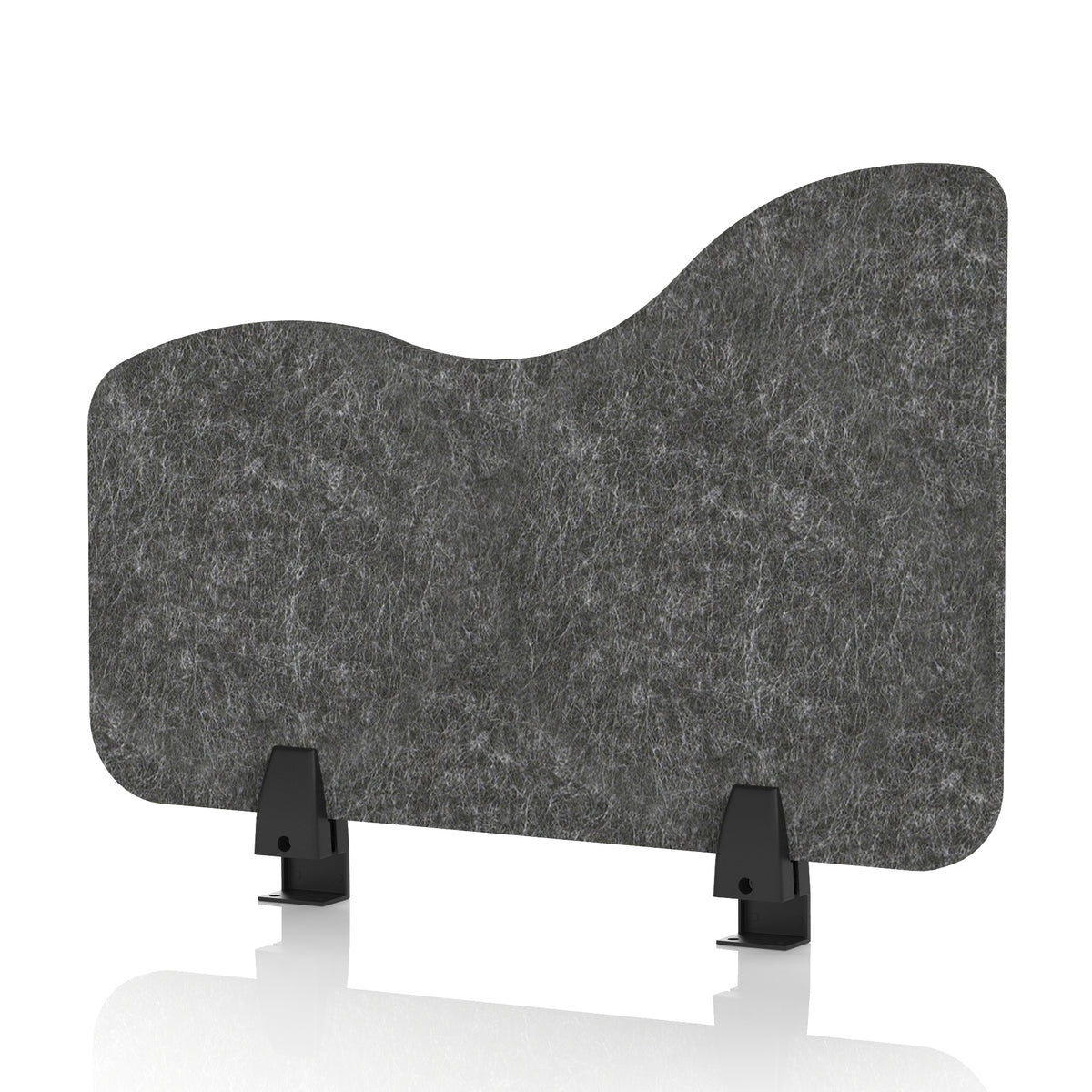 Commercial Acoustic Desk Side Screen – Wave Graphite Charcoal 600 - Industrious Decor