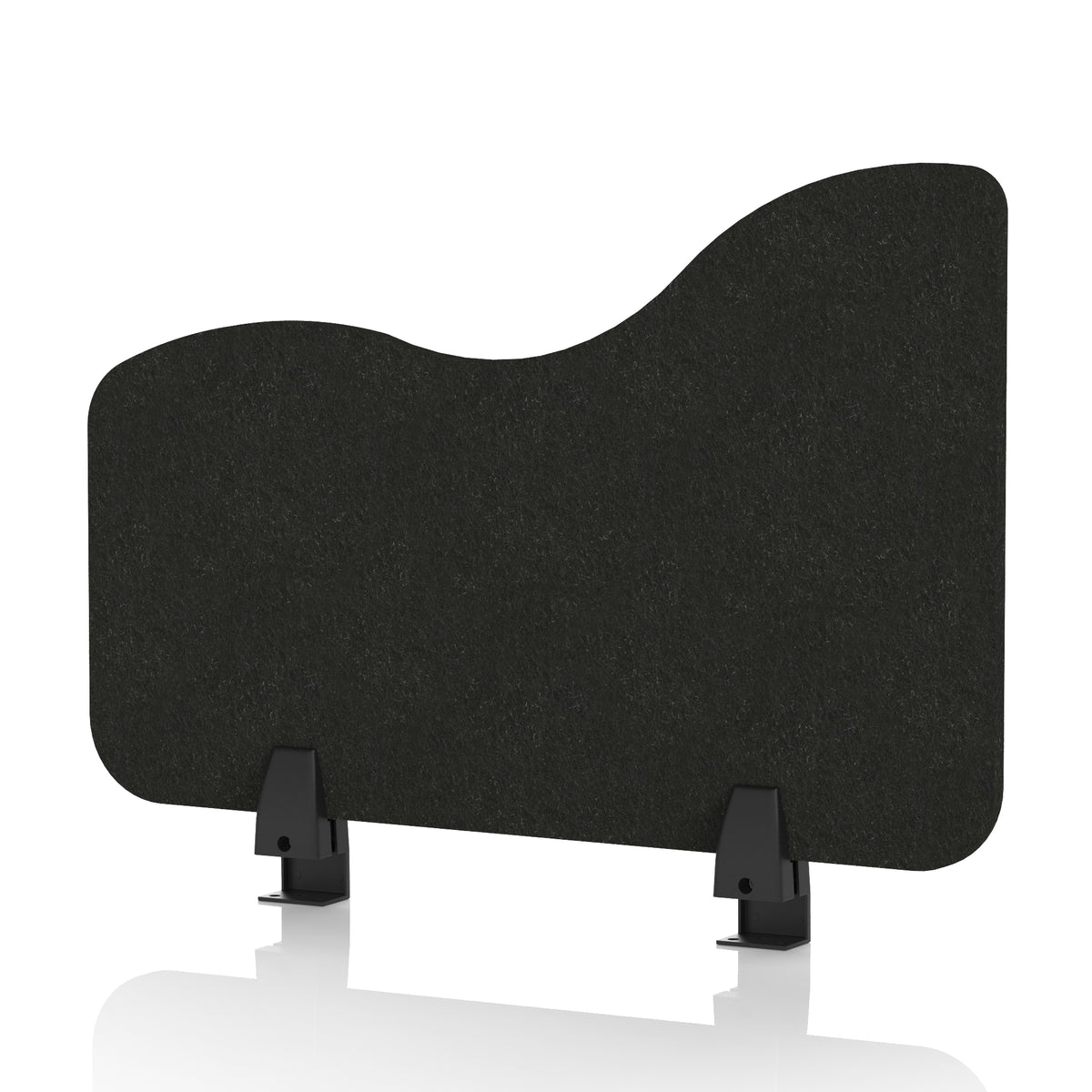 Commercial Acoustic Desk Side Screen – Wave Raven Black 600 - Industrious Decor