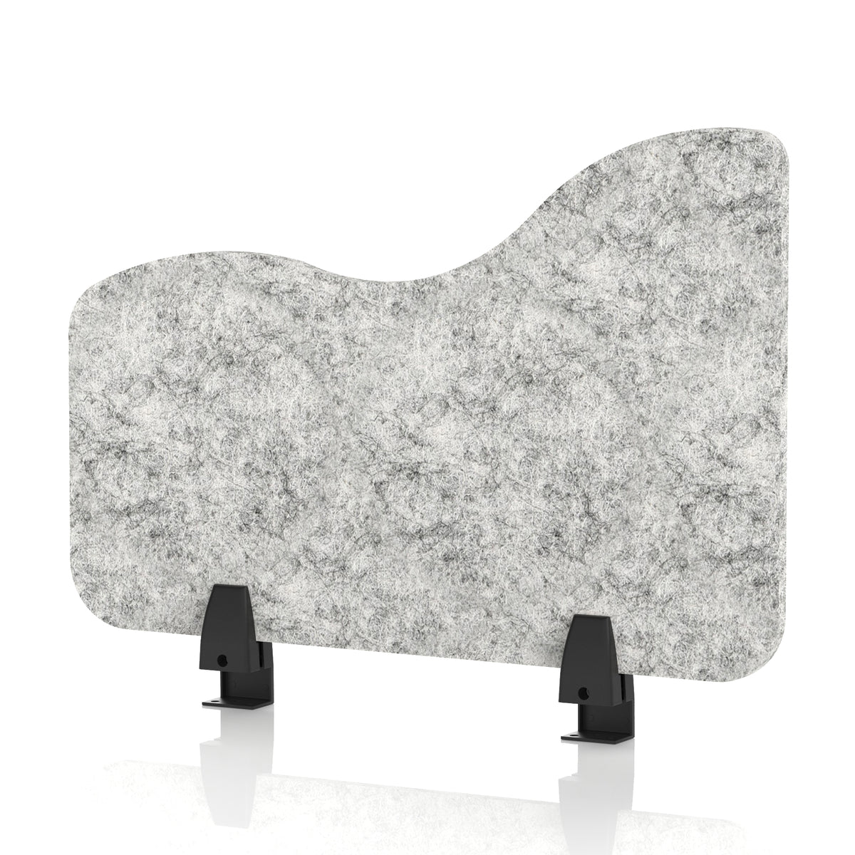 Commercial Acoustic Desk Side Screen – Wave Pebble Light Grey 600 - Industrious Decor