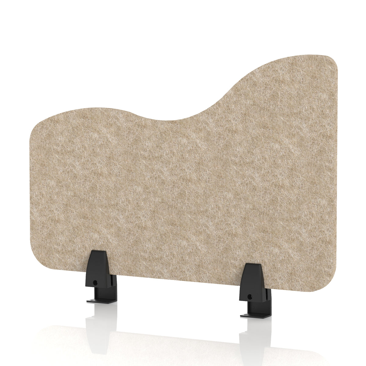 Commercial Acoustic Desk Side Screen – Wave Oatmeal Beige 600 - Industrious Decor
