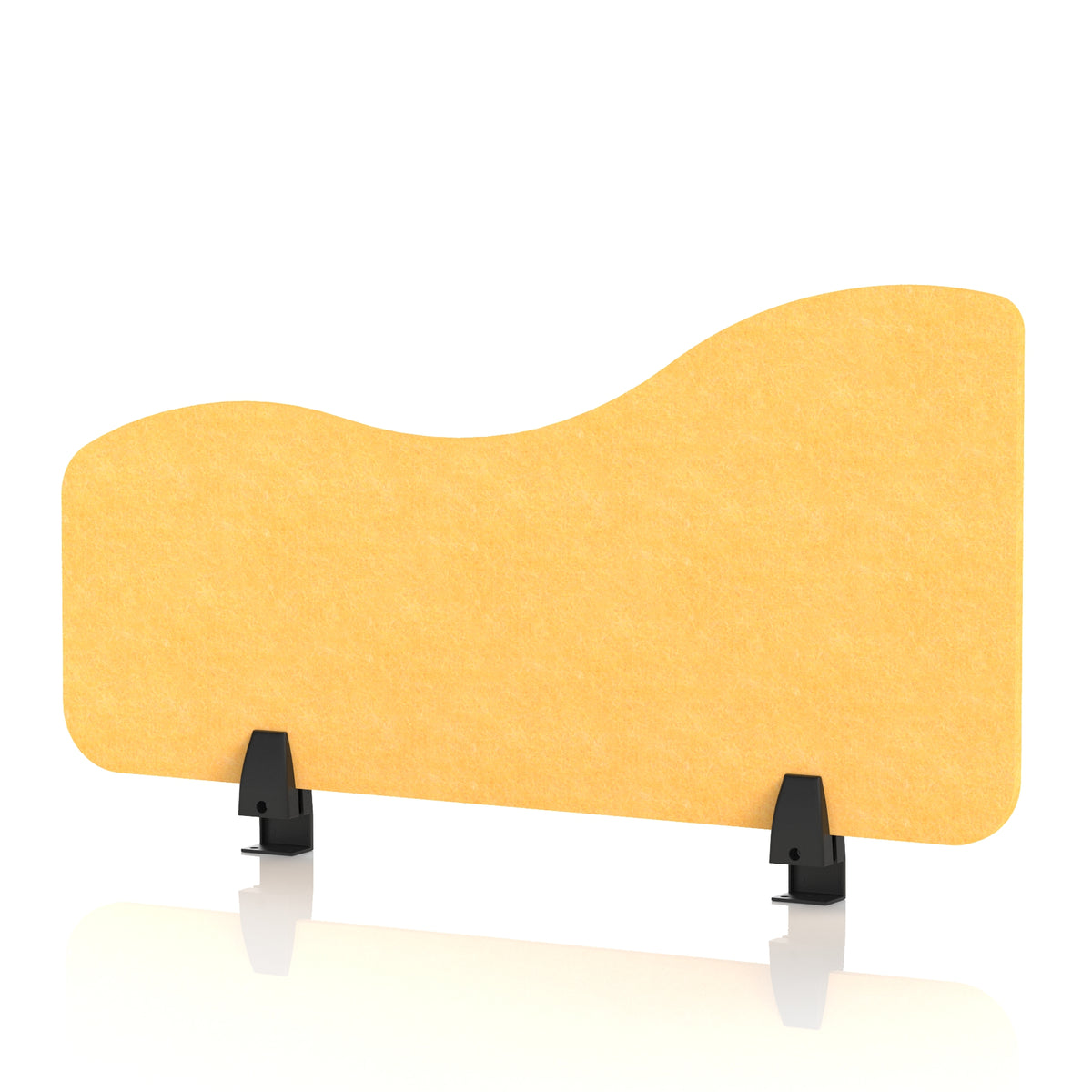 Commercial Acoustic Desk Side Screen – Wave Buttercup Yellow 800 - Industrious Decor