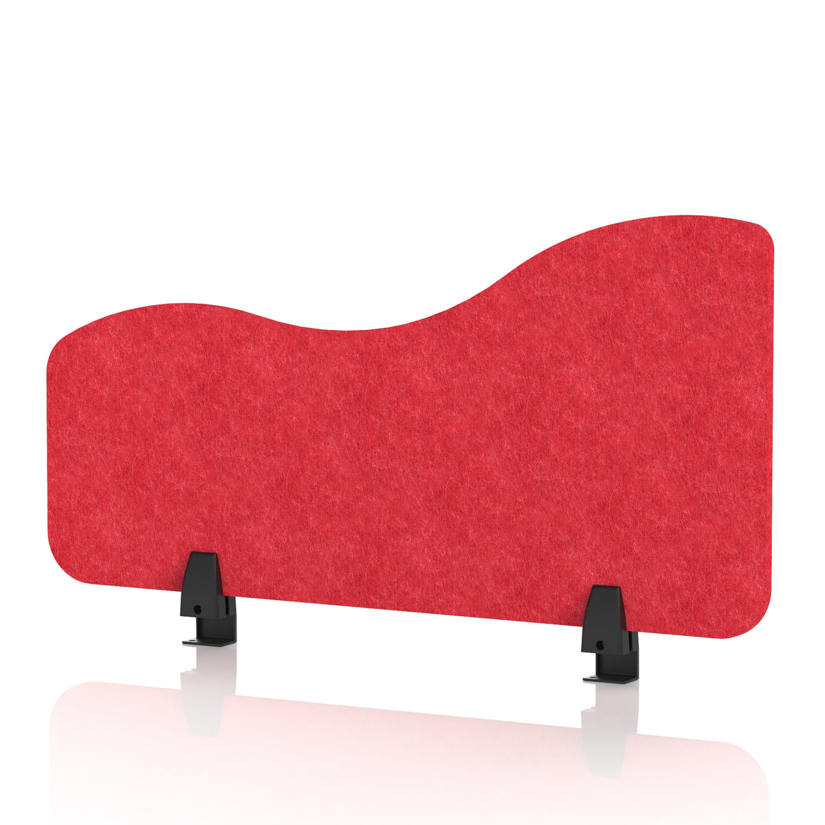 Commercial Acoustic Desk Side Screen – Wave Poppy Red 800 - Industrious Decor