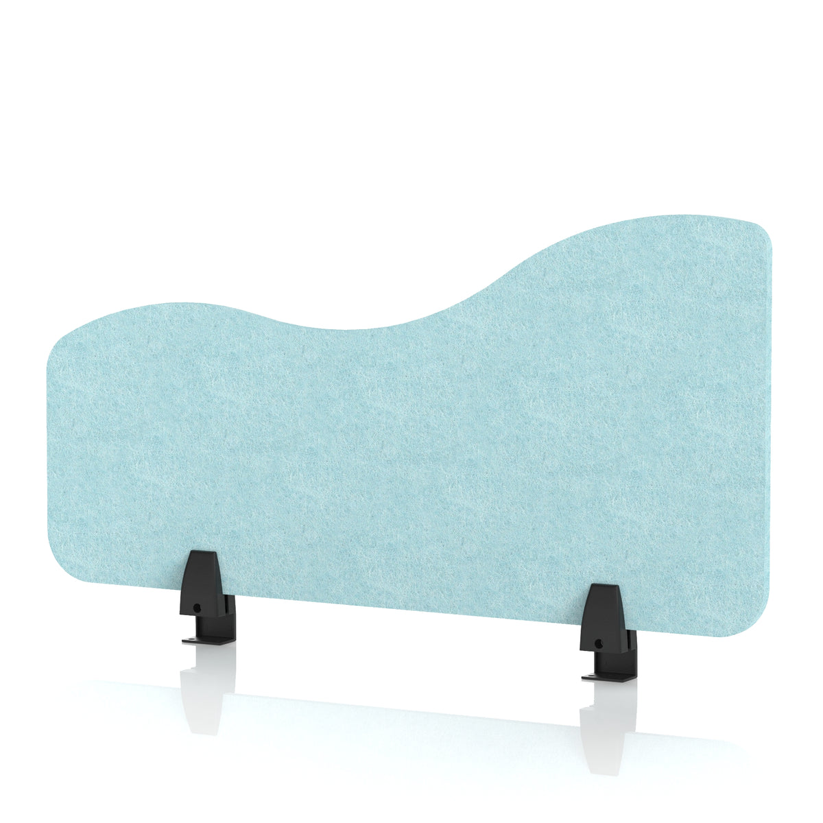 Commercial Acoustic Desk Side Screen – Wave Sky Light Blue 800 - Industrious Decor