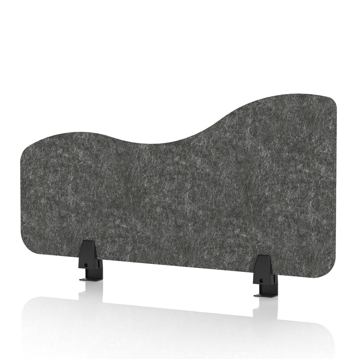Commercial Acoustic Desk Side Screen – Wave Graphite Charcoal 800 - Industrious Decor