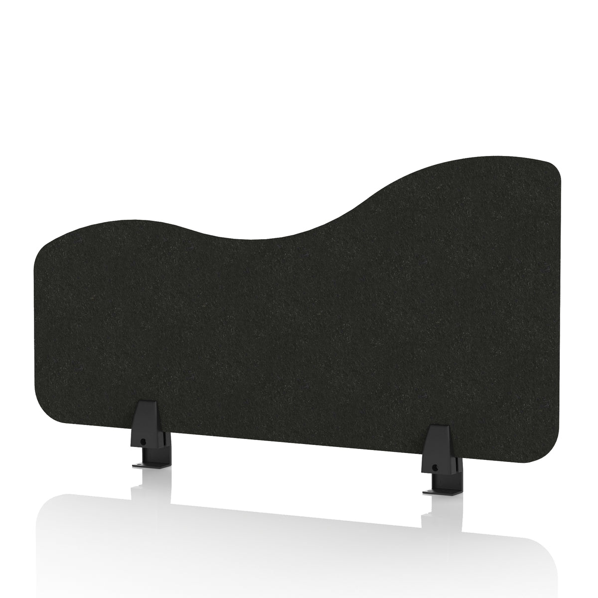 Commercial Acoustic Desk Side Screen – Wave Raven Black 800 - Industrious Decor