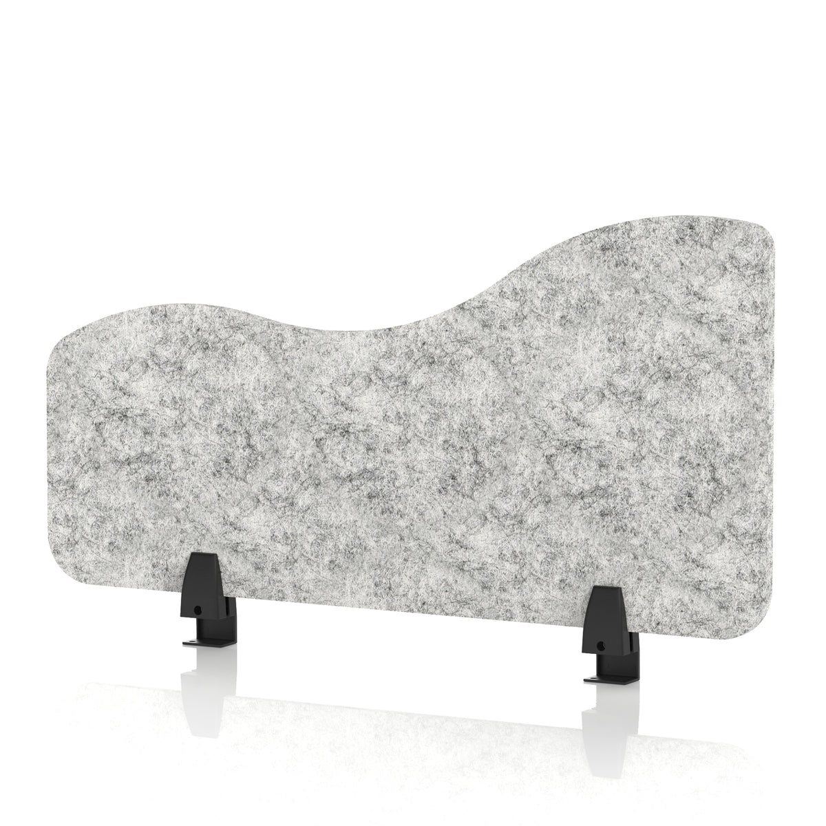 Commercial Acoustic Desk Side Screen – Wave Pebble Light Grey 800 - Industrious Decor