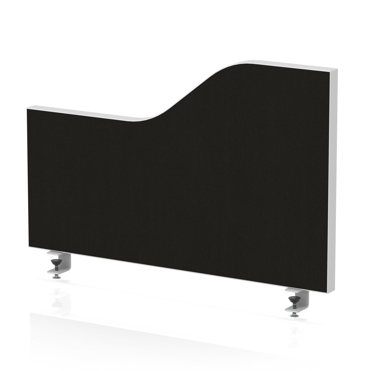 Wave Desktop Privacy Screen – 450mm High Black 600 - Industrious Decor