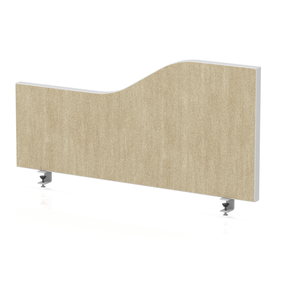 Wave Desktop Privacy Screen – 450mm High Beige 800 - Industrious Decor
