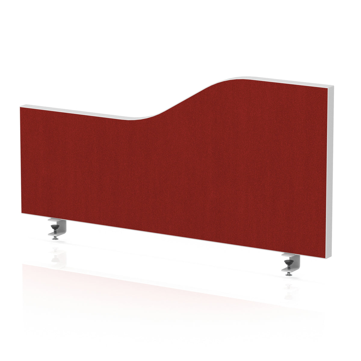 Wave Desktop Privacy Screen – 450mm High Burgundy 800 - Industrious Decor