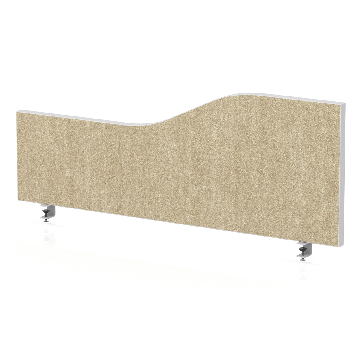Wave Desktop Privacy Screen – 450mm High Beige 1000 - Industrious Decor