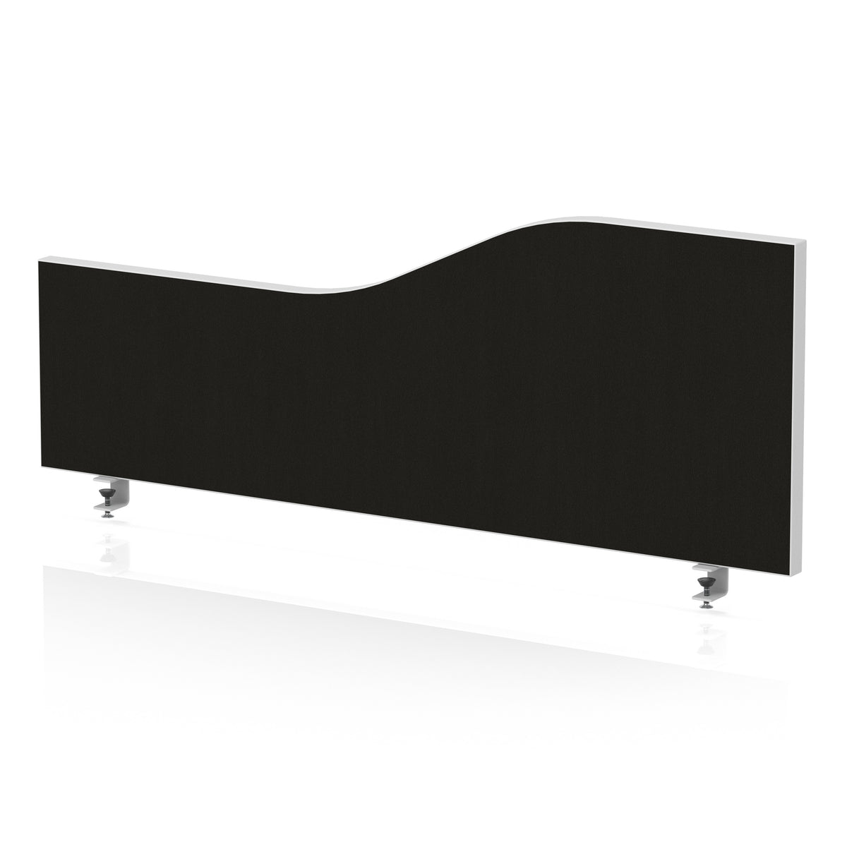 Wave Desktop Privacy Screen – 450mm High Black 1000 - Industrious Decor
