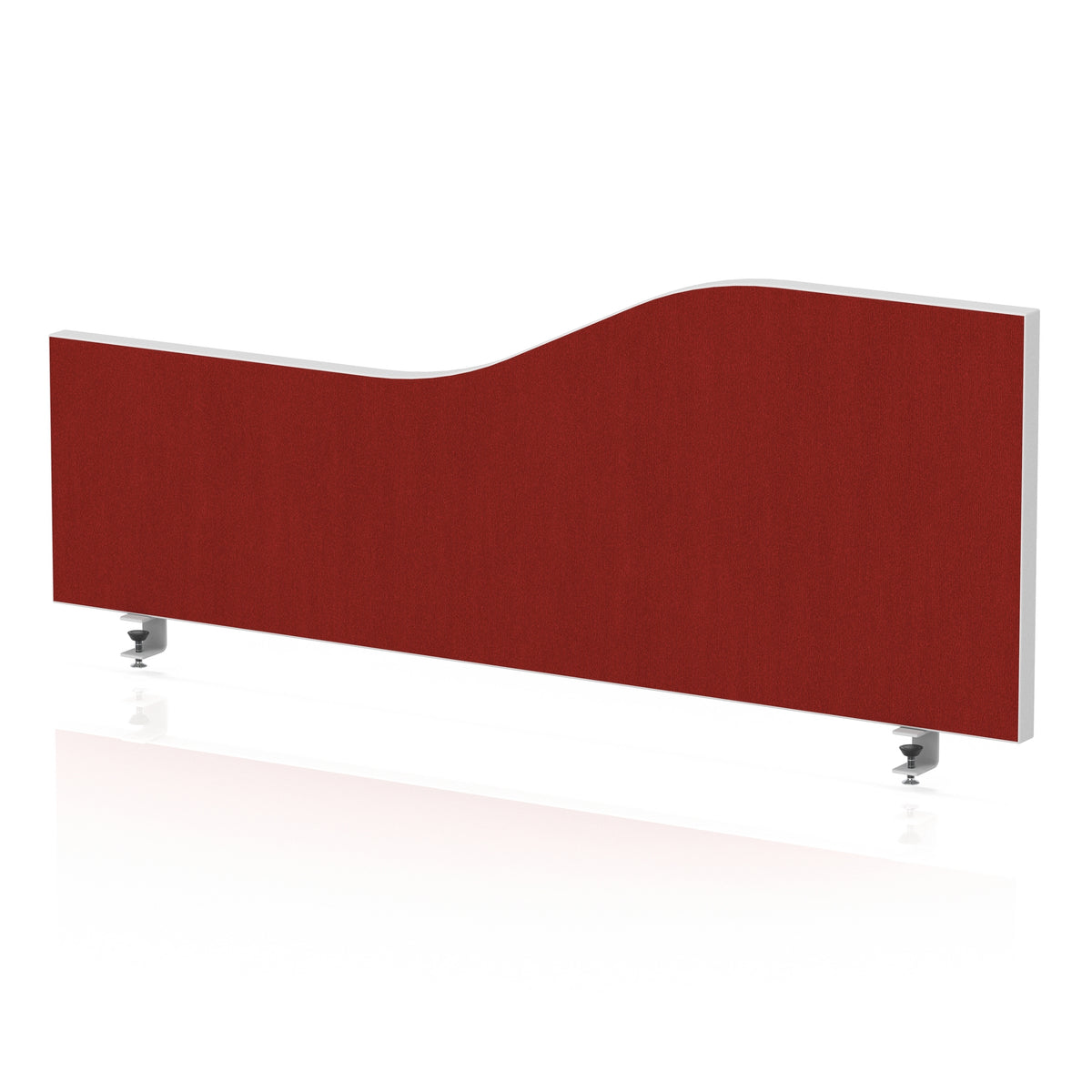 Wave Desktop Privacy Screen – 450mm High Burgundy 1000 - Industrious Decor