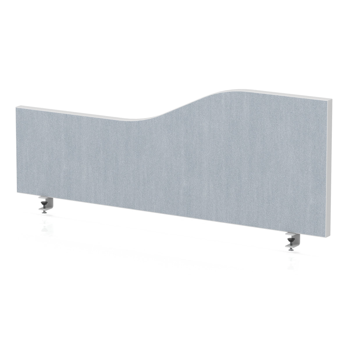 Wave Desktop Privacy Screen – 450mm High Light Grey 1000 - Industrious Decor