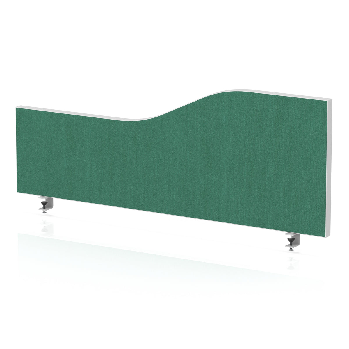 Wave Desktop Privacy Screen – 450mm High Palm Green 1000 - Industrious Decor