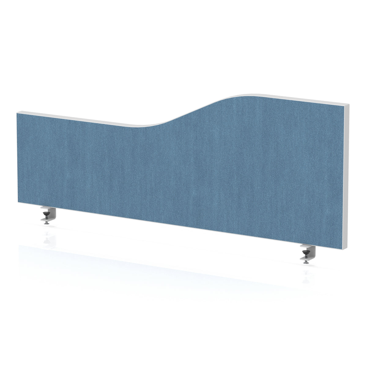 Wave Desktop Privacy Screen – 450mm High Sky Blue 1000 - Industrious Decor