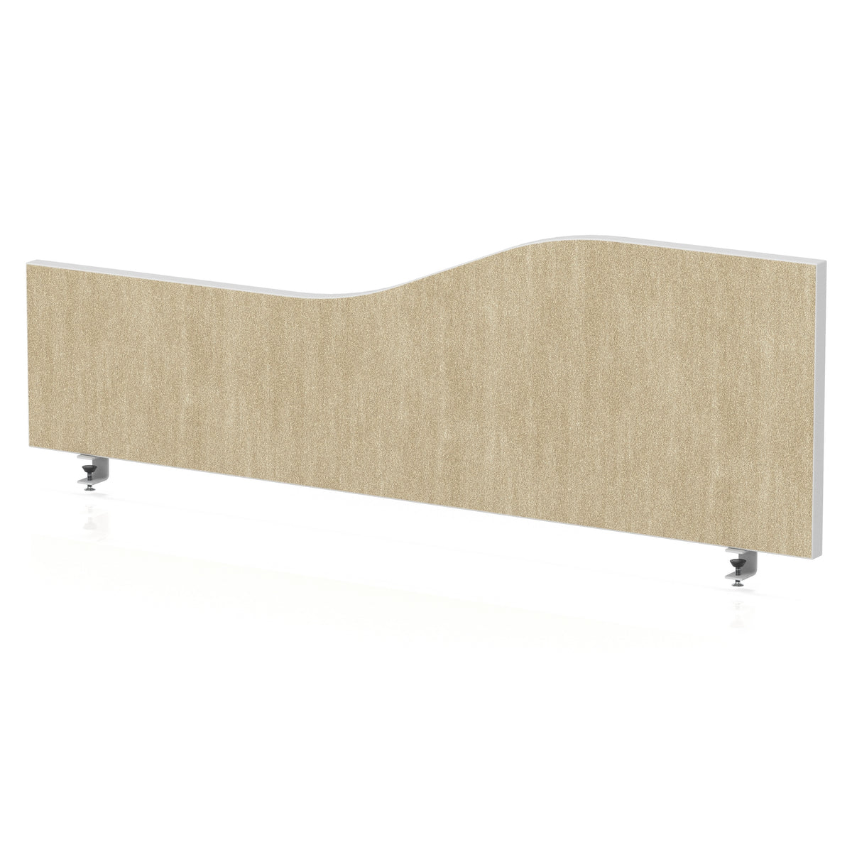 Wave Desktop Privacy Screen – 450mm High Beige 1200 - Industrious Decor