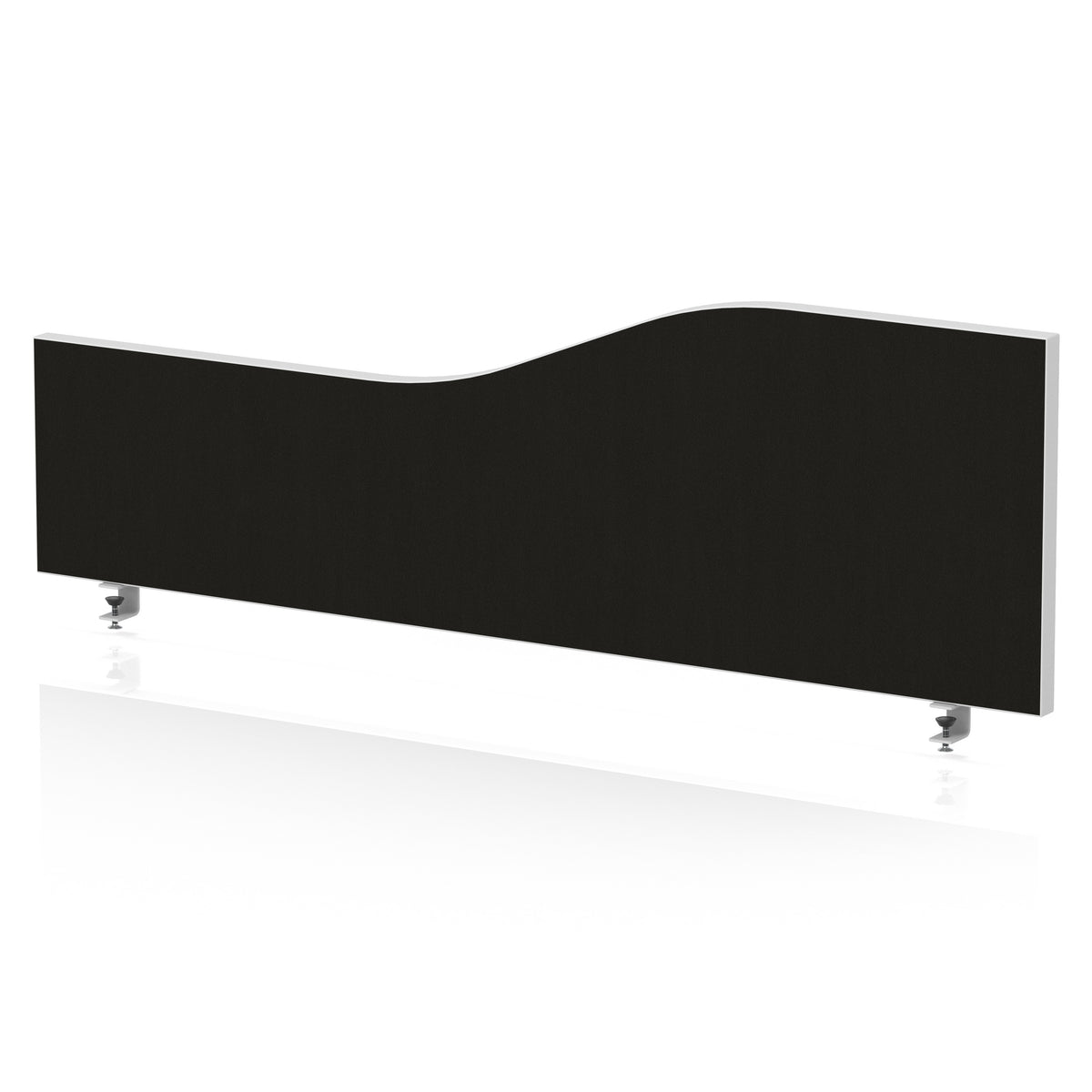 Wave Desktop Privacy Screen – 450mm High Black 1200 - Industrious Decor