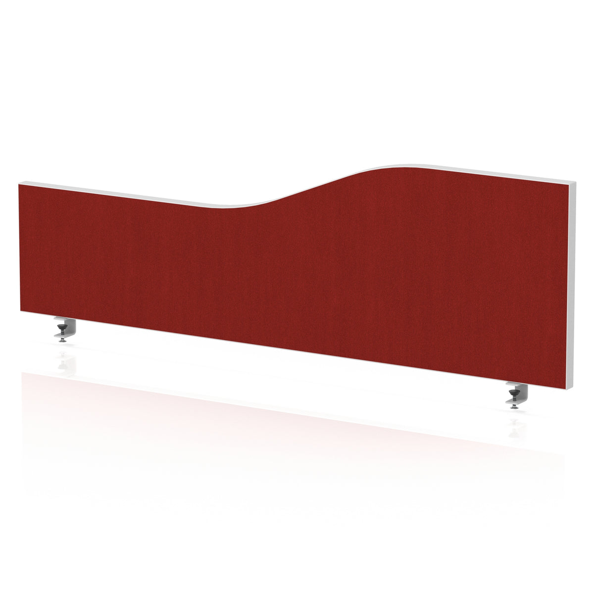Wave Desktop Privacy Screen – 450mm High Burgundy 1200 - Industrious Decor